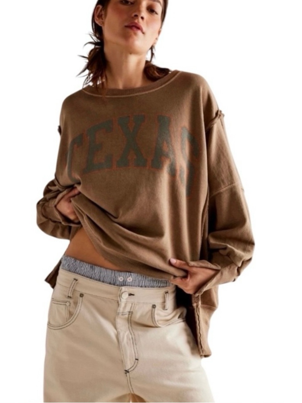 ▪️NWT Free People Camden Pullover Graphic Sweatshirt in Texas